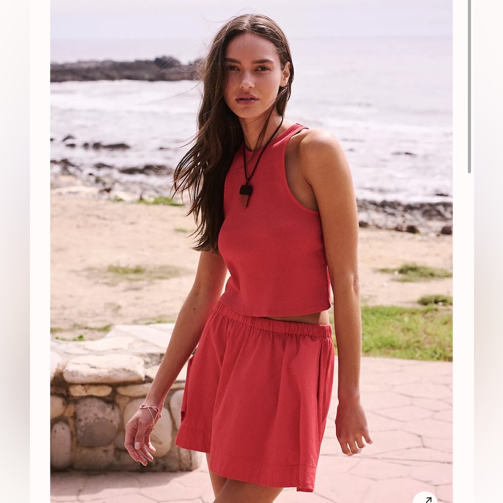 Free People Coral Tank Top Set WITH SKIRT - NWT